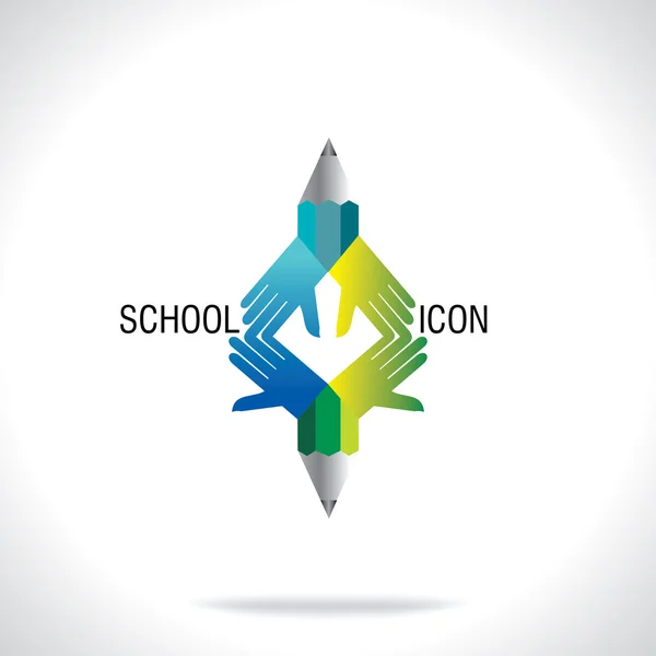 Lápiz icono escuela icono vector — Vector de stock