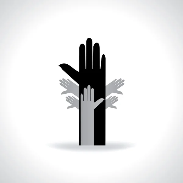 Many hands human rights icon vector — Stock Vector