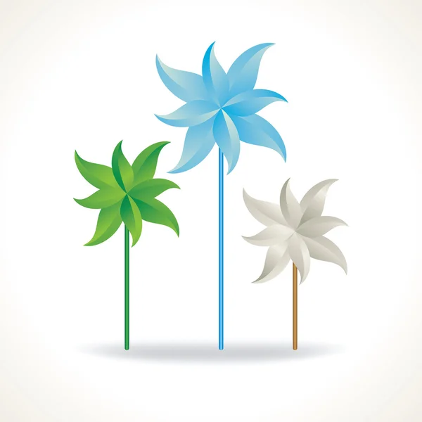 Drie bloem met blad vector — Stockvector