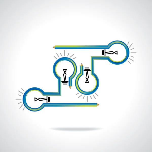 Ampoule liée au vecteur d'idées créatives — Image vectorielle