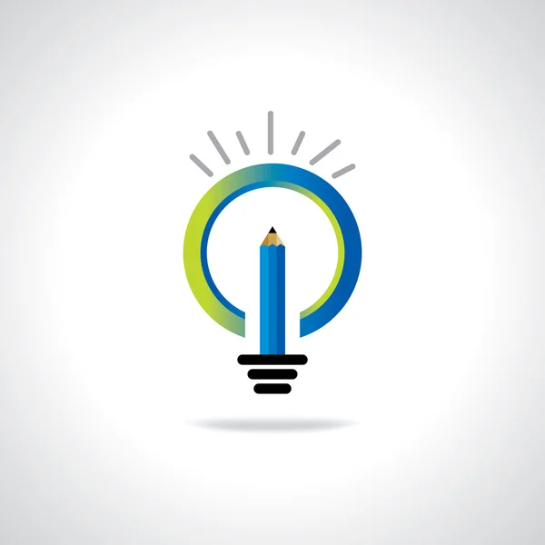 Idée d'ampoule concept avec vecteur crayon — Image vectorielle