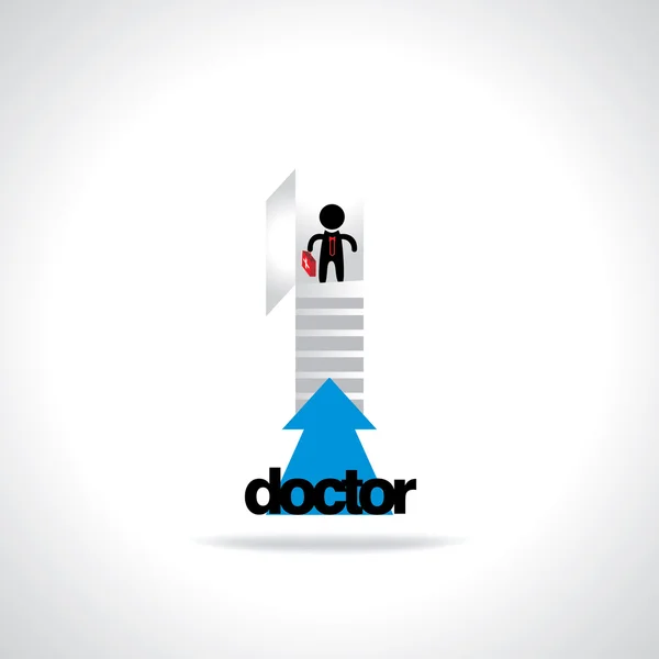 Ajtó, lépcső orvos koncepció — Stock Vector