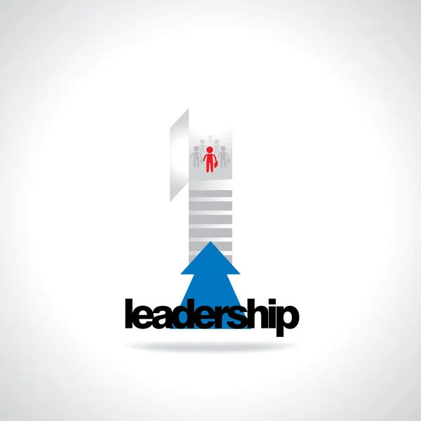 Porta com conceito de liderança escadas — Vetor de Stock