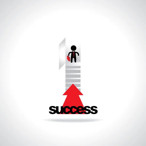Dveře s konceptem úspěch, schody — Stockový vektor