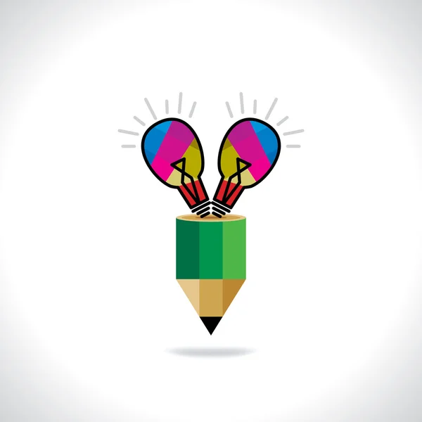 Ampoule au crayon concept — Image vectorielle