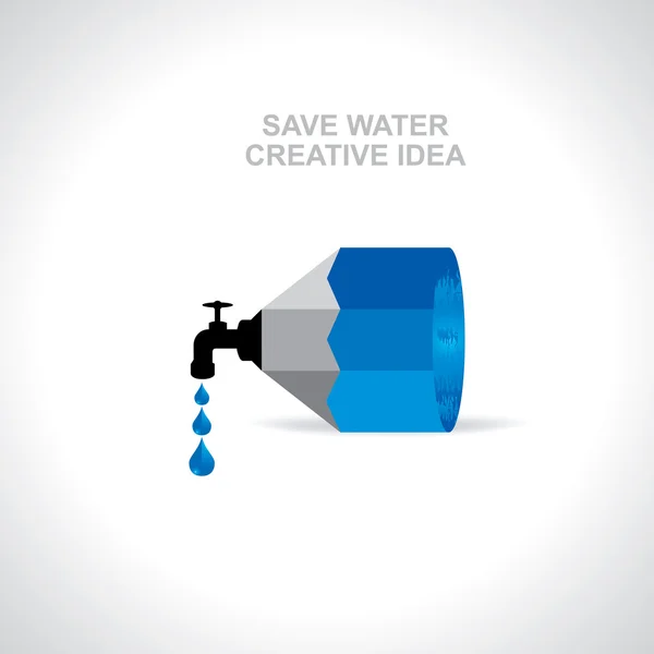 Сохранить концепцию воды, созданную с помощью вектора карандаша — стоковый вектор