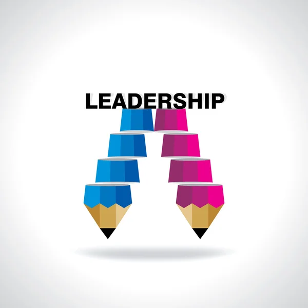 Realizzazione di scale di concetto di leadership matita — Vettoriale Stock