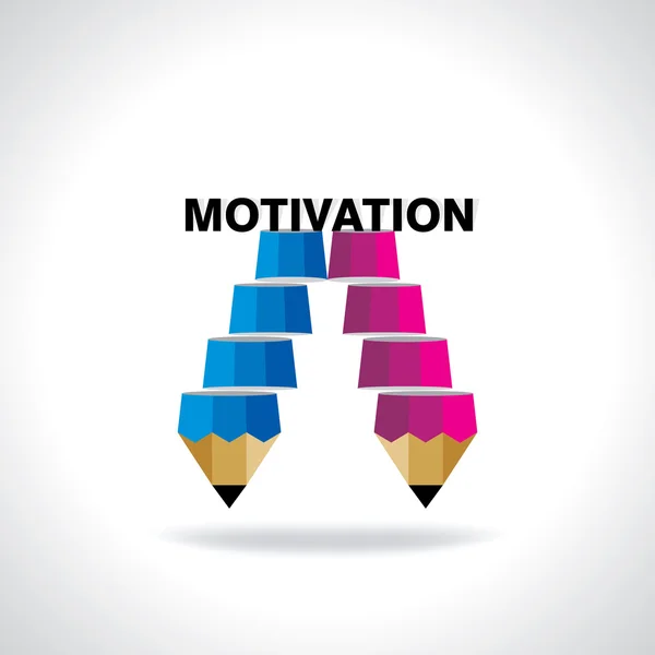 Escaliers fabrication de crayon concept de motivation — Image vectorielle