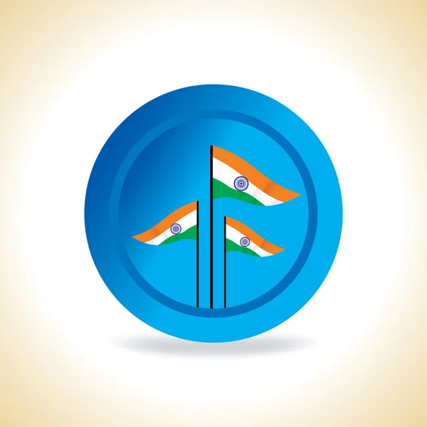 Bandiera indiana del vettore cerchio blu — Vettoriale Stock