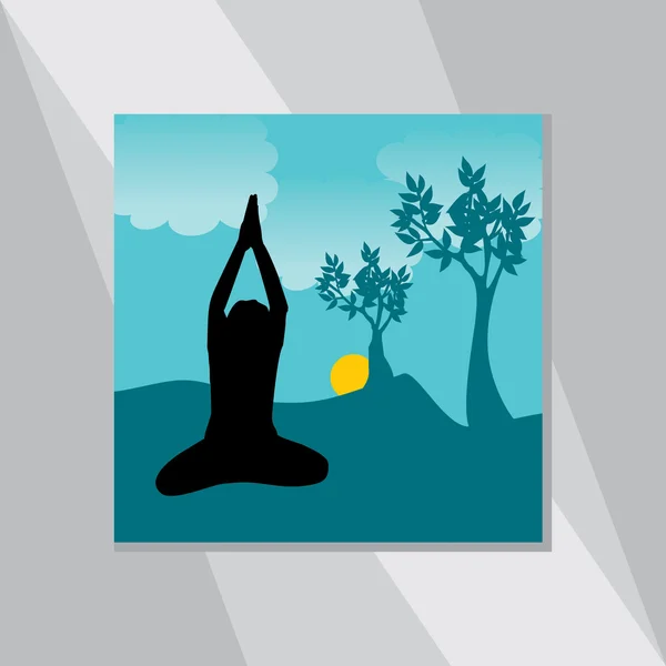 Concetto yoga — Vettoriale Stock