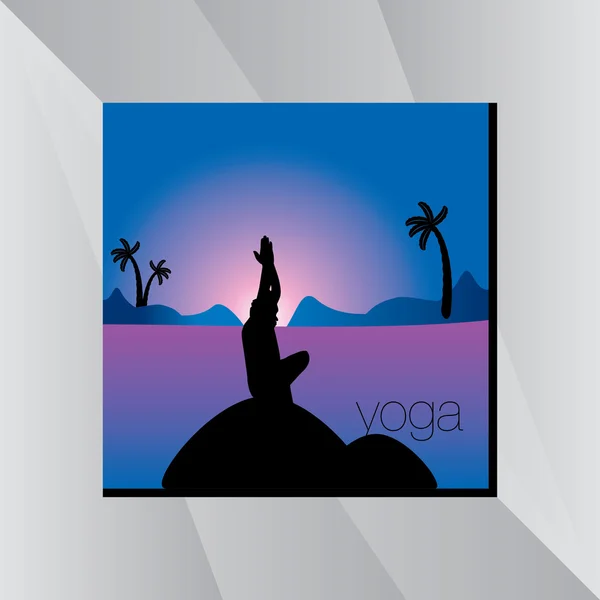 Postura de yoga — Vector de stock