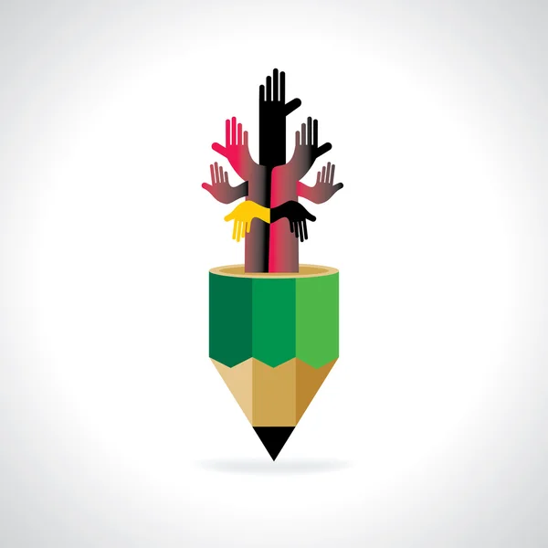 Muchos concepto de mano — Vector de stock