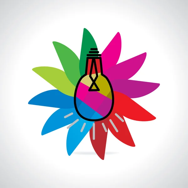 Ampoule créative colorée — Image vectorielle