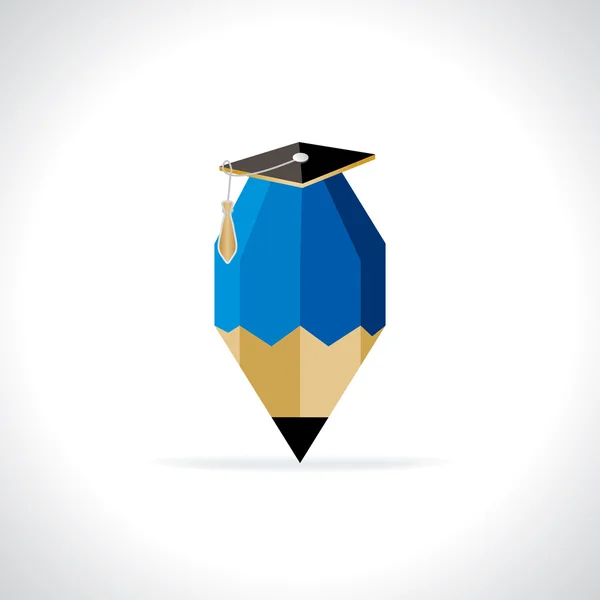 Concepto de gorra de graduación lápiz — Vector de stock