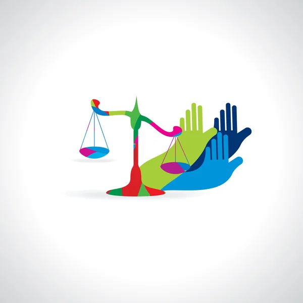 Concepto de justicia creativa — Vector de stock