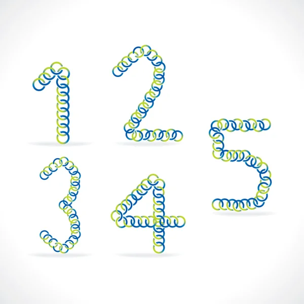 Αριθμητικό αριθμός που δημιουργήθηκε από μπλε και πράσινοι κύκλοι — Διανυσματικό Αρχείο