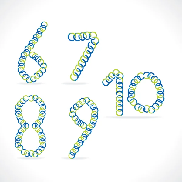 Numeric number created by blue green circles — Stock Vector