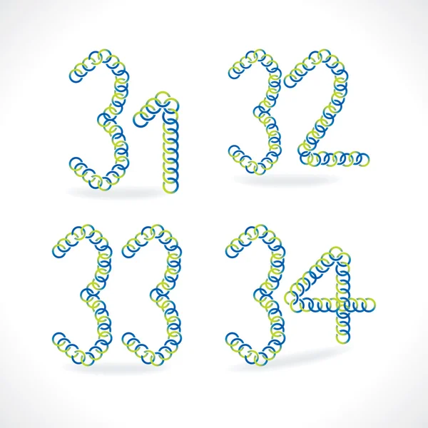 Numeric number created by blue green circles — Stock Vector