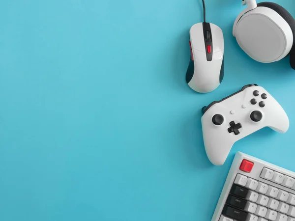 Gamer Werkruimte Concept Bovenaanzicht Een Gaming Gear — Stockfoto