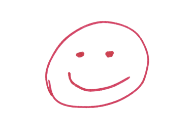 El çizimi kırmızı gülen yüz sembolü. Kabataslak mürekkep dokusu şeffaf arkaplanda izole edilmiş.