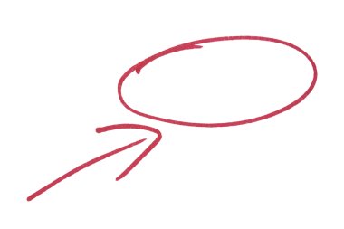 Oval çemberli kırmızı işaret oku, şeffaf arkaplanda izole edilmiş el çizimi çizimi yön sembolü