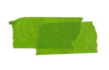 Yeşil yapışkan kağıt bant şeffaf arkaplanda izole