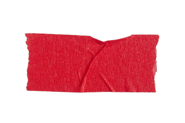 Saydam arkaplanda yırtılmış kağıt yapıştırıcı kırmızı maskeleme bandı