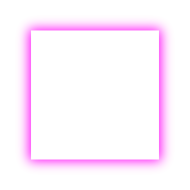 Şeffaf arkaplanda sıcak pembe neon parlayan kare çerçeve izole