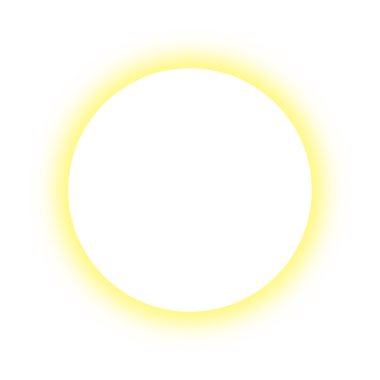 Sarı dairesel parlayan çerçeve şeffaf arkaplanda izole edildi