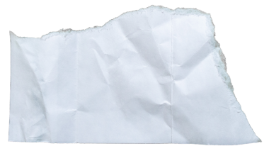 Ripped torn white paper piece on transparent background, paper tear edge stripes cut out design element