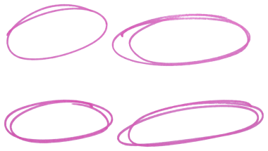 Şeffaf arkaplan üzerindeki pembe vurgulama çemberleri dizayn ögelerini keser