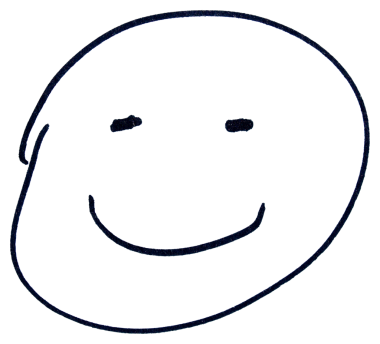 Şeffaf arkaplanda kaba mürekkep desenli el çizimi siyah gülen yüz sembolü