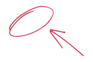 Oval çemberli kırmızı işaret oku, şeffaf arkaplanda izole edilmiş el çizimi çizimi yön sembolü