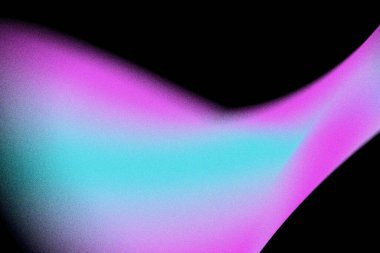 Dijital kaplama ve tasarım için siyah arkaplan üzerinde bulanık hareket ve bulanık yapıya sahip soyut pembe ve mavi ışık dalgası