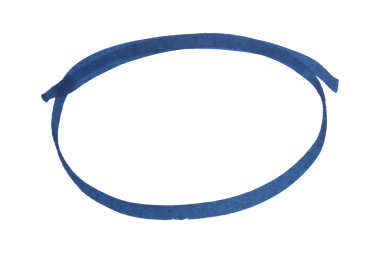 Hand drawn blue marker circle sketch, abstract ink oval stroke for highlight, emphasis, underline, business note, doodle design, isolated simple round shape element on transparent background