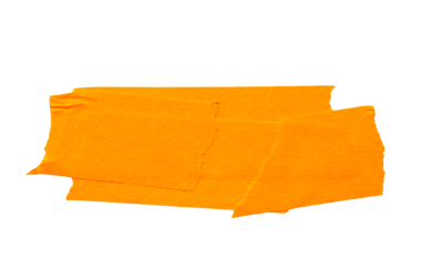 Saydam arkaplanda yırtık kağıt yapıştırıcı turuncu maske bandı