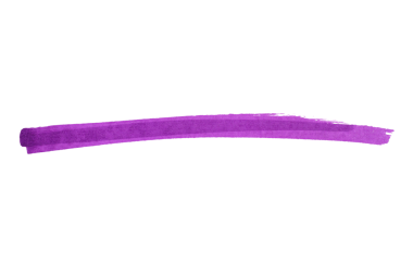 Mor işaretli fırça darbesi arkaplanda izole edilmiş tek çizgi