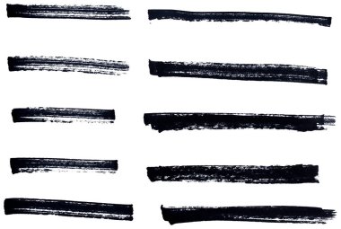 Siyah el çizili kalem çizim hattı şeffaf arkaplan tasarım elemanı karalama altı çizili