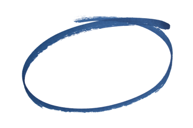 Hand drawn blue marker circle sketch, abstract ink oval stroke for highlight, emphasis, underline, business note, doodle design, isolated simple round shape element on transparent background