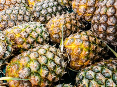Taze ananaslar yakın çekim tropikal meyve dokusu