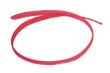 El çizimi kırmızı işaret çember çizimi, vurgulamak için soyut mürekkep oval vuruş, vurgu, altı çizili, iş notu, karalama tasarımı, izole edilmiş yuvarlak element