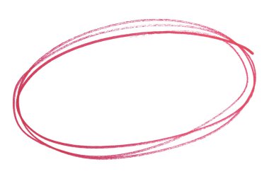 El çizimi kırmızı işaret çember çizimi, vurgulamak için soyut mürekkep oval vuruş, vurgu, altı çizili, iş notu, karalama tasarımı, izole edilmiş yuvarlak element