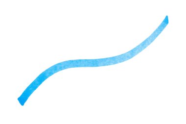 Mavi işaret fırça darbesi tek çizgi izole