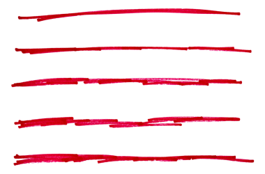 Kırmızı el çizili kalem çizim çizgisi şeffaf arkaplan tasarım elemanı karalama çizimi altı çizili