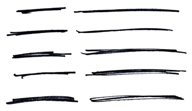 Siyah el çizili kalem çizim hattı şeffaf arkaplan tasarım elemanı karalama altı çizili