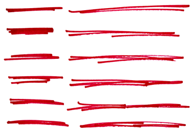 Kırmızı el çizili kalem çizim çizgisi şeffaf arkaplan tasarım elemanı karalama çizimi altı çizili