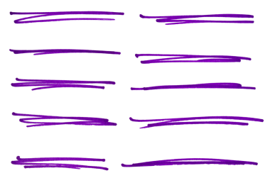 Mor el işaretleyici çizgili kalem çizgisi şeffaf arkaplan tasarımı ögesi karalama çizimi altı çizili