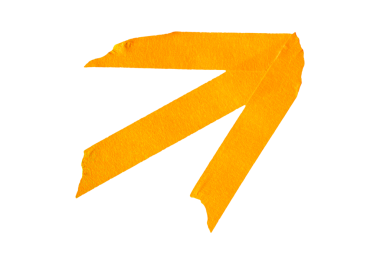 Arrow shape sticky orange paper masking tape cut out design element