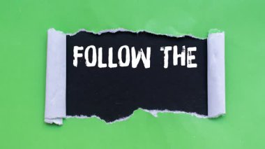 Follow the guidelines message writing on ripped torn paper background