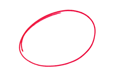 Şeffaf arkaplanda kırmızı işaretli yuvarlak karalama